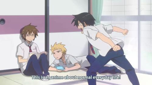 cannimal:  megankitty117:  shsl-detective-kyoko-kirigiri:  There are weird animes But then there is Daily Lives of highshool boys                      What anime is this?  Daily Lives of High School Boys 