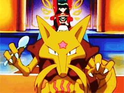 ap-pokemon:#064 Kadabra - When using its psychic powers, this Pokémon emits alpha waves that induce 
