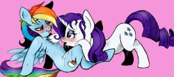 raridashcenter:rarity and dashie having a secret fun (colored) by loveponies3134214 X3