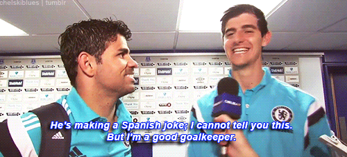 chelskiblues:“And you’ve got a good goalkeeper behind you?” (x)