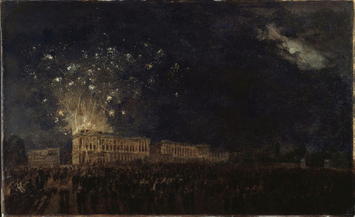 Un feu d'artifice en l'honneur de la naissance de Louis Joseph, duc de Normandie par Pierre-Antoine Demachy; vers 1782.