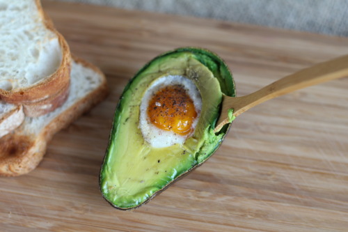 Avocado toast! Baked the avocado and egg for 15 minutes, spread on gluten free bread from Trader Joe