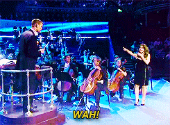 starfleetist:Doctor Who and his assistant Clara at the BBC Proms. (x)