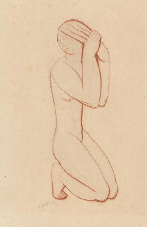 youcannottakeitwithyou:Frank Dobson (British, 1886–1963)Nude girl kneeling, 1919