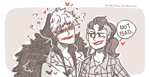 artsycrapfromsai:  headcanon: Cora was too shy to initiate the first kiss so Bellemere did lol i try to avoid drawing super romantic stuff like this but the image of Bellemere with Cora’s lipstick/makeup smeared on her mouth was just too funny for me