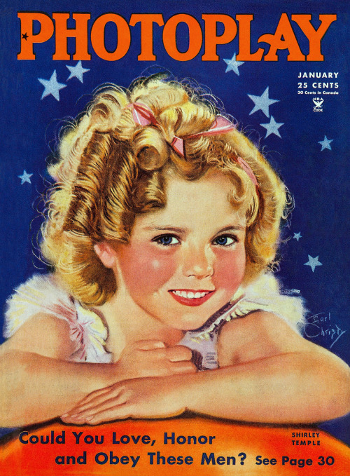 miss-shirley-temple: Shirley Temple on the cover of Photoplay Magazine, January 1935.