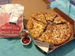 tehbuttercookie:  Hohohoho pizza night with mah bf darkelfaqua  Haha&hellip;.wow&hellip;Domino's😌