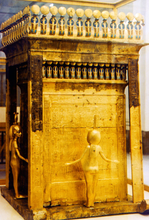 Canopic Shrine of TutankhamunInside this imposing and elaborate gilded shrine was the alabaster ches