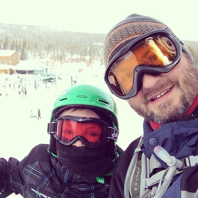 The Berry Boys are an adventurous duo… Hit the slopes with my buddy today. He’s rocking the blues already!! (at Snowy Range Ski Area)