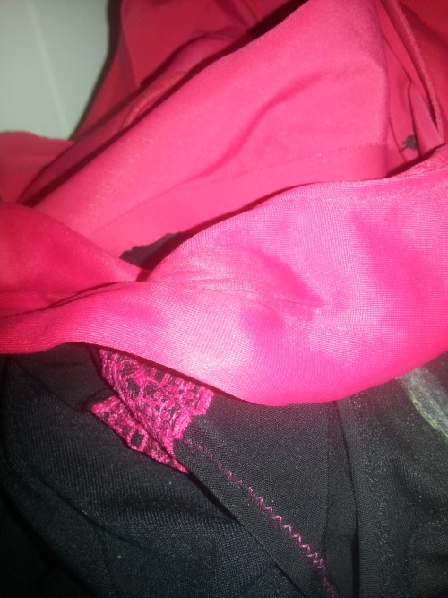  powderider800 submitted:  these pink ones I just love, when she wears them and they get nice and wet, they take the exact shape of her perfect pussy, if you look you can see