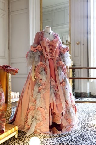 Vivienne Westwood evening dress inspired by a portrait of Madame de Pompadour by Francois Boucher , 