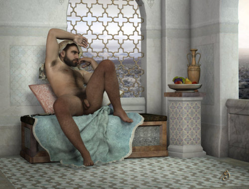 manlybeautyuniverse:Moroccan Nude Man  reclinning on window part 1 fxd    by JOS
