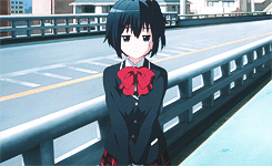   Rikka: Is there anything you require?Yuuta: You're not a maid.Rikka: Might there be something you need?Yuuta: You're not a rich girl either.Rikka: (¬‿¬) What do you want?Yuuta: Please, anything but that.Rikka: Wh-Wha'ccha want...?Yuuta: (¬_¬)