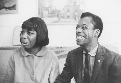 twixnmix:Nina Simone and James Baldwin photographed by Bernard Gotfryd in the 1960s.