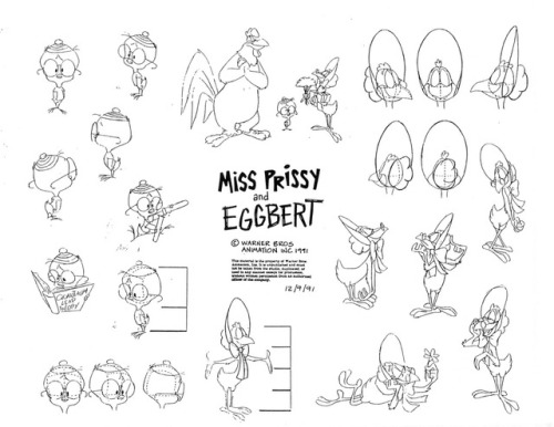 Even more Looney Tunes/Merrie Melodies model sheets. They are for: Tweety, Pepé Le Pew, Miss Prissy 