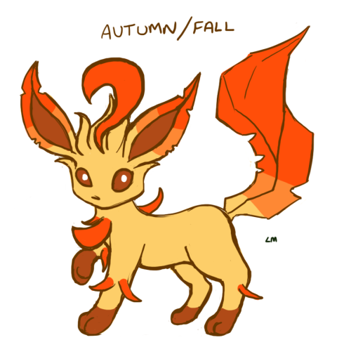 lonemaximal:  Autumn/ Fall- A variant often found in wild Leafeon or Leafeon allowed to roam freely. As trees naturally change colour with the seasons so do Leafeon leaves. Leafeon kept in pokeballs rarely display this change.Bloom - A common variant