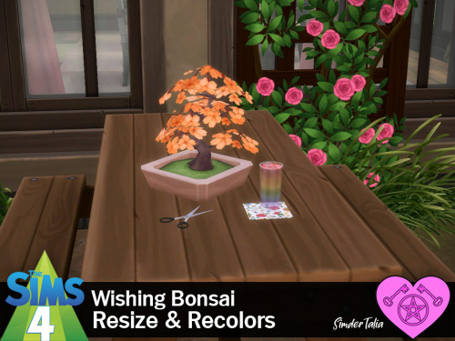 Wishing Bonsai Resized & RecoloredSims 4, base game compatible 20 swatches | Found in plants | 1