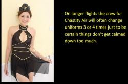 On Longer Flights The Crew For Chastity Air Will Often Change Uniforms 3 Or 4 Times