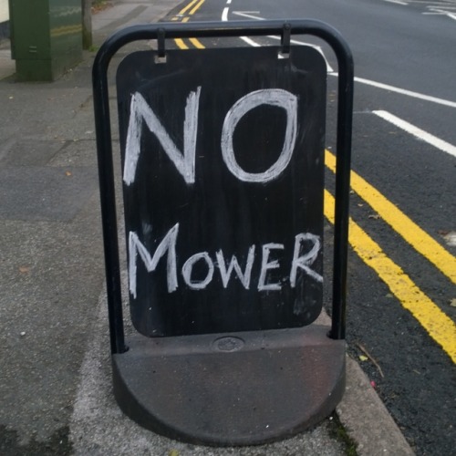 “No mower” which is a shame as this is outside the mower shop.