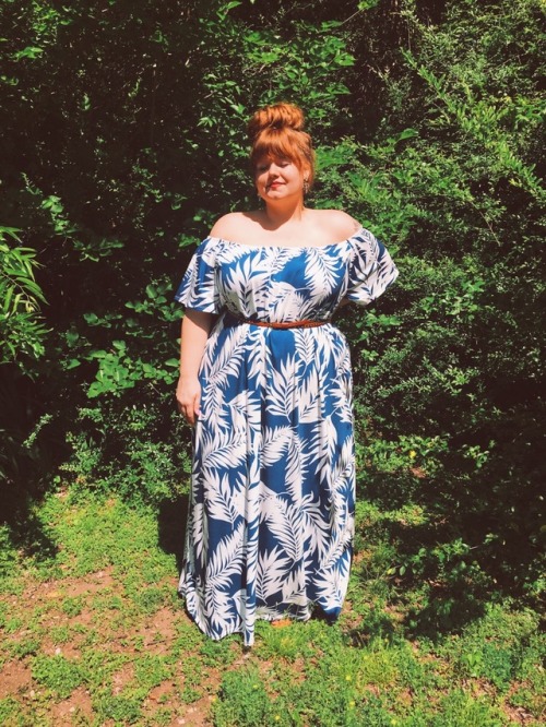 carriedlikedreams: Soaking in positivity like sunlight ☀️ Dress: ASOS Curve Off The Shoulder Dress (