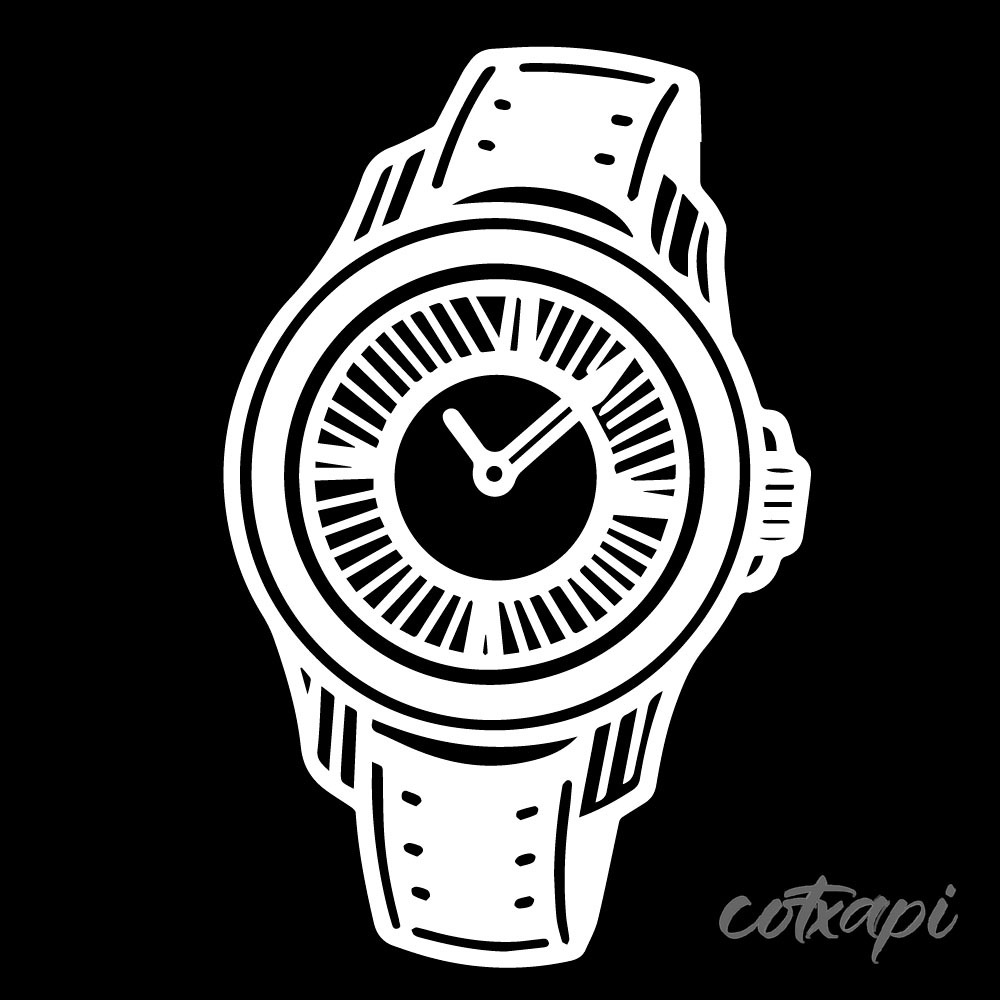 Watches icon in vector Quartz watches Chronograph watches Wrist watches outline in vector