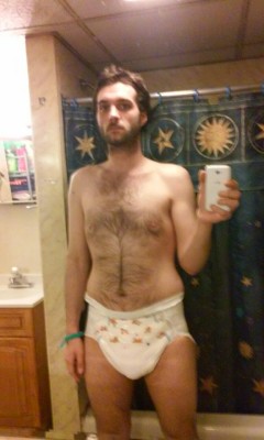 joshuathompson20:  Joshuathompson20  Me in a messy teddy bambino diaper  