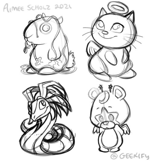 I’m still super pleased by the designs for the #Neopets petpet pins I made for @geekifyinc and I tho