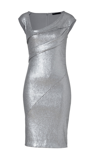 What Would Pepper Potts Wear? Donna Karan Quartz Sequined Cap Sleeve Draped Dress