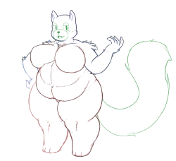 Cake the Cat Anthro test. Western style is difficult. Rusty at female weight