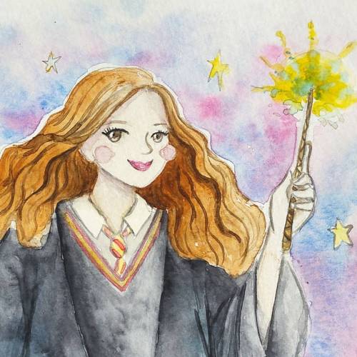 Um zoom da Hermione // #yashassegawa #watercolor #aquarela #harrypotter #hermione #hermionegranger