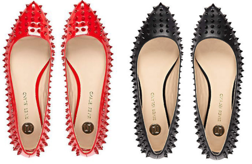 River Island spike studded ballet flats