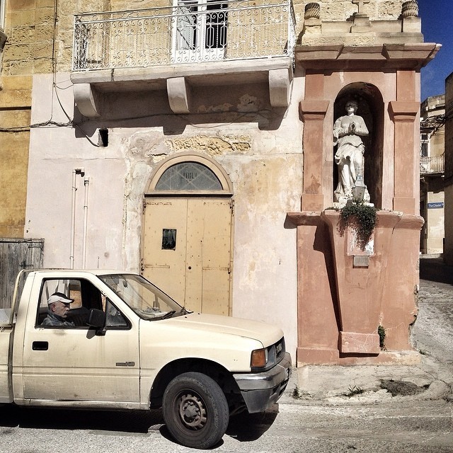 Time moves slowly in the medieval town of Victoria on Gozo Island: Malta #statue #mobilephotography #gozo #Victoria #Malta #van #instagram #picoftheday