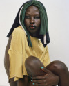 jeremiu:aweng chuol, photo by brianna capozzi, styled by haley wollens, t shirt wig