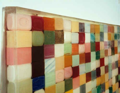 japanese-currency:Roxy PaineLarge Soap, 1993840 bars of soap encased in resin60.25 x 84.25 in (H x W)