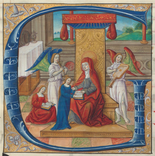 The education of the Virgin Mary, from a Gradual, or choir book, Northern France, ca. 1525. Each pag