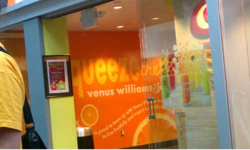 Way into Jamba Juice’s new slogan: “Queeze the Venus Williams”