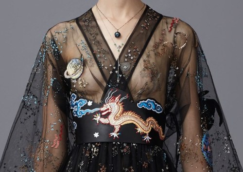 skaodi:Details from Valentino Pre Fall 2016.space, dragon, tits out