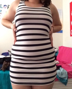 shesababee:  Self conscious of my love handles and belly in this dress, but who cares. I love it :)