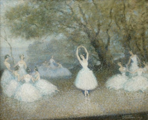 Ballerinas. Murray McNeel Caird Urquhart (Scottish, 1880-1972). Oil on canvas. Leighton Fine Art.One