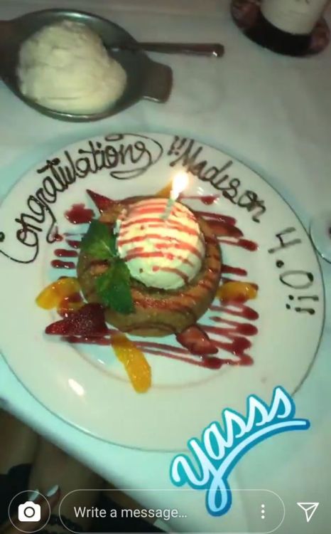 Miss Madison out enjoying a fancy dinner with her boyfriend celebrating the A she got in her last class.  She has me locked in chastity and already doing all her homework for her next class as I saw this posted on her Instagram.    