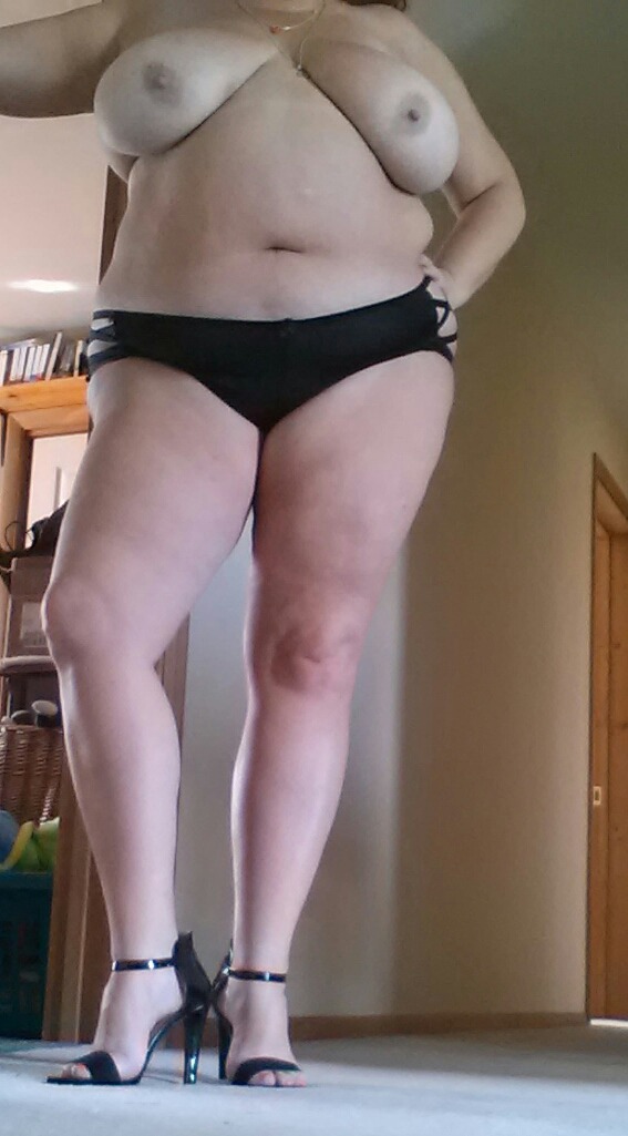 stackyrack:  One sexy bitch in her new shoes and panties!  Just made me blow my load&hellip;