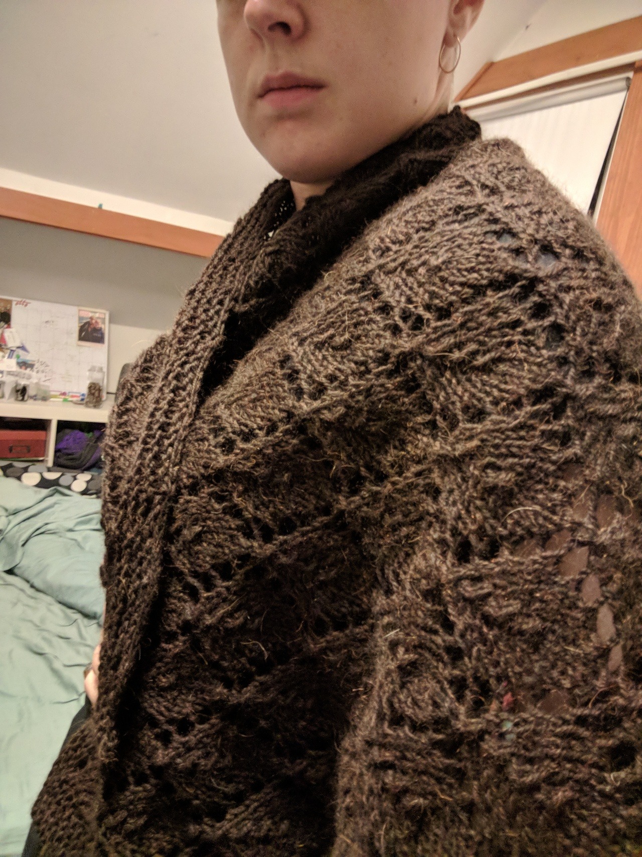 Berroco Ultra Alpaca has become my go-to Big Scarf Shawl Thingy yarn - it’s a nice yarn both size and feel-wise, and it shows details really nicely. This pattern was intended to make a cowl/poncho kind of thing but I wasn’t a huge fan of the shape so...