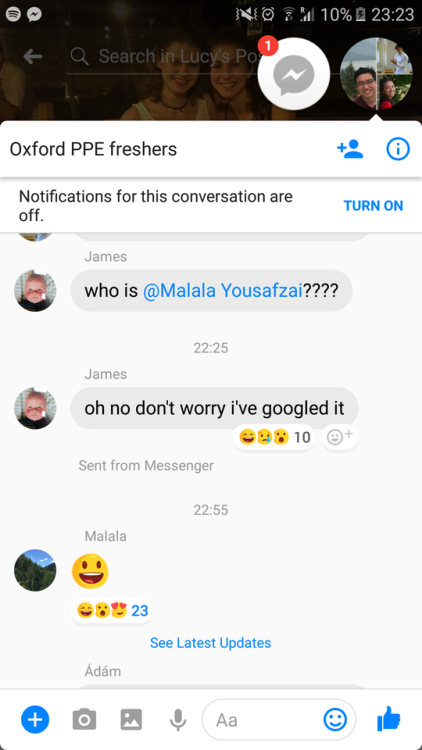 reservoirdogs:My brother is in Malala’s course in oxford and he just sent me this from their g