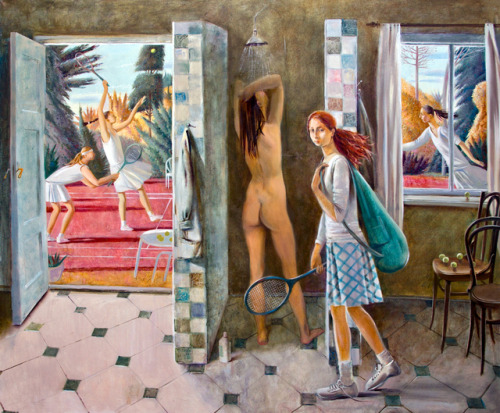 bellsofsaintclements:“Exit to court” by Russian artist Agaphya (Agatha) Belaja (*1975).