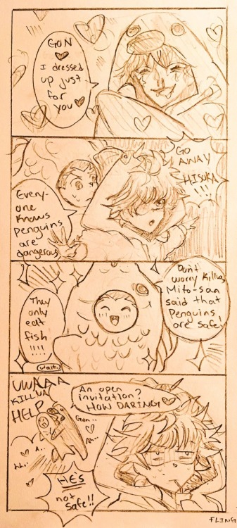 flingbert:Hunter x Hunter 4 koma ^o^ drawing Gon in the fish outfit was so fun hahahha
