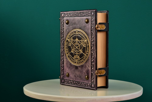 Alchemy leather journal in aged purple leather…