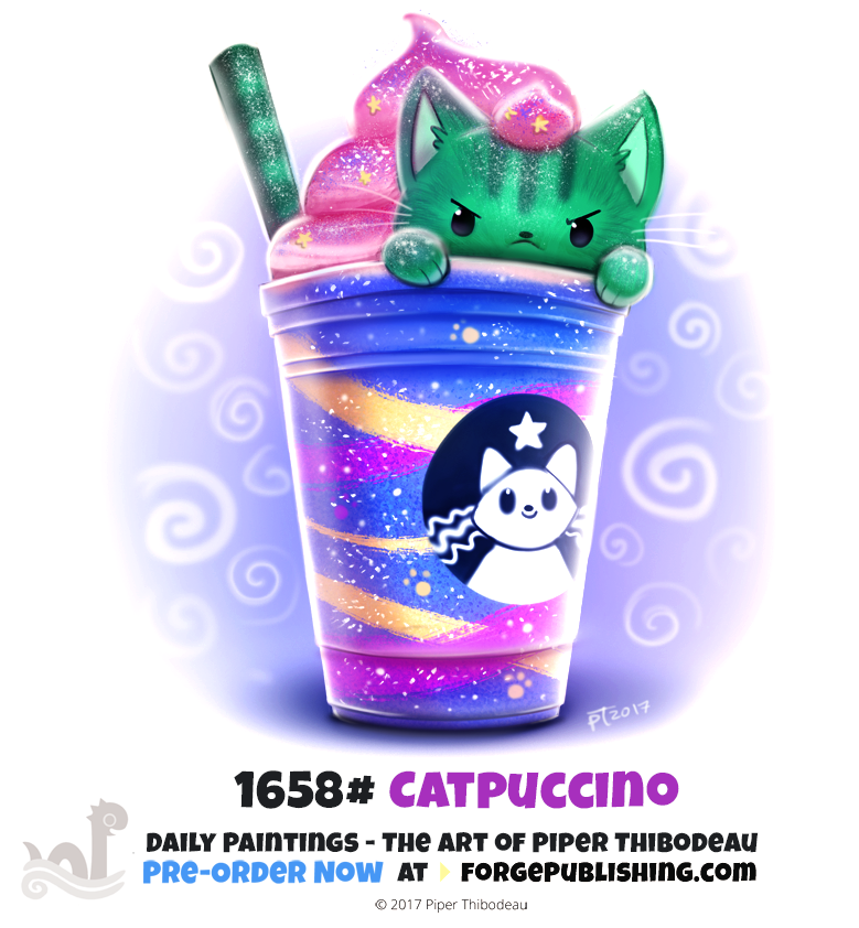 Piper'S Daily Paintings — Daily Painting 1658# - Catpuccino By...