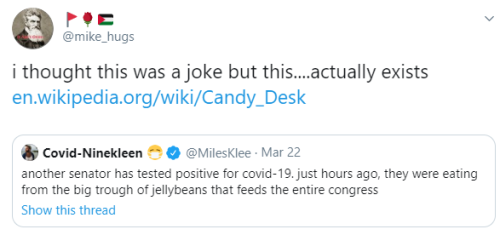 bill-nye-official-blog: stellar-uproar:  kaelio:  kaelio:  kaelio:  I assumed everyone knew this, but candy desk . yeah I know you’re like “it would be stupid in a tv show if a senator famous for being a libertarian idiot whose ribs got broken in