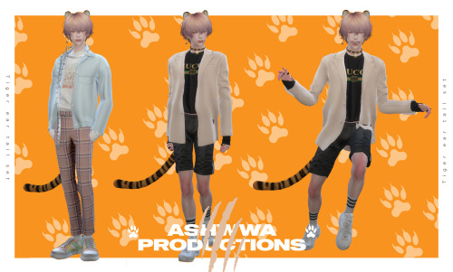  ASHwwa_寅虎_tiger ear +tail set terms of use ASHwwa_寅虎_tiger ear 2 color | unisex |  HQ | mesh&te