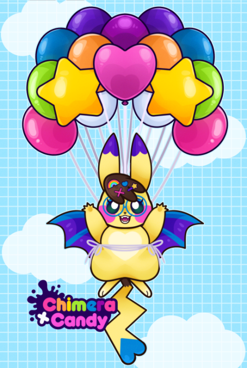 xchimeracandy:The colorful flying Pikazu!Flying Pikachu x Zubat!Really wanted to try to make a pikac